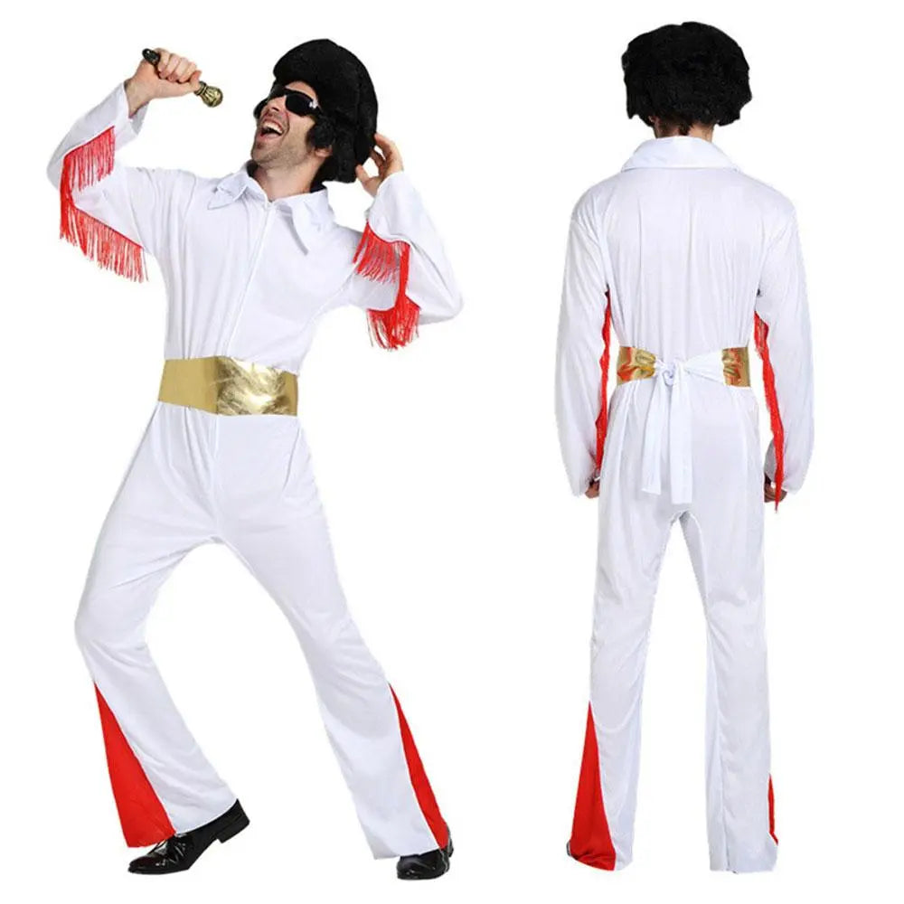 1970s Elvis Retro Costume 70s Costumes Jumpsuit| PajmasBuy