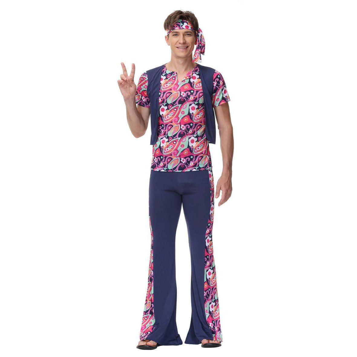 Buy1970s Retro Disco Couple hippie hip - hop Stage costume Fancy Dress Now Cheaper With 3 - 5 Days Ship - PajamasBuy