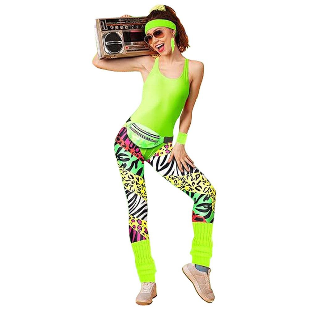 Buy1980s party dance performance fitness outdoor costume for Women Now Cheaper With 3 - 5 Days Ship - PajamasBuy