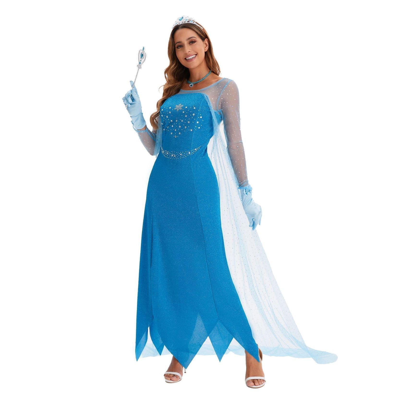 Buy2024 New Elsa Frozen Queen Costume Carnival Cosplay Suit Now Cheaper With 3 - 5 Days Ship - PajamasBuy