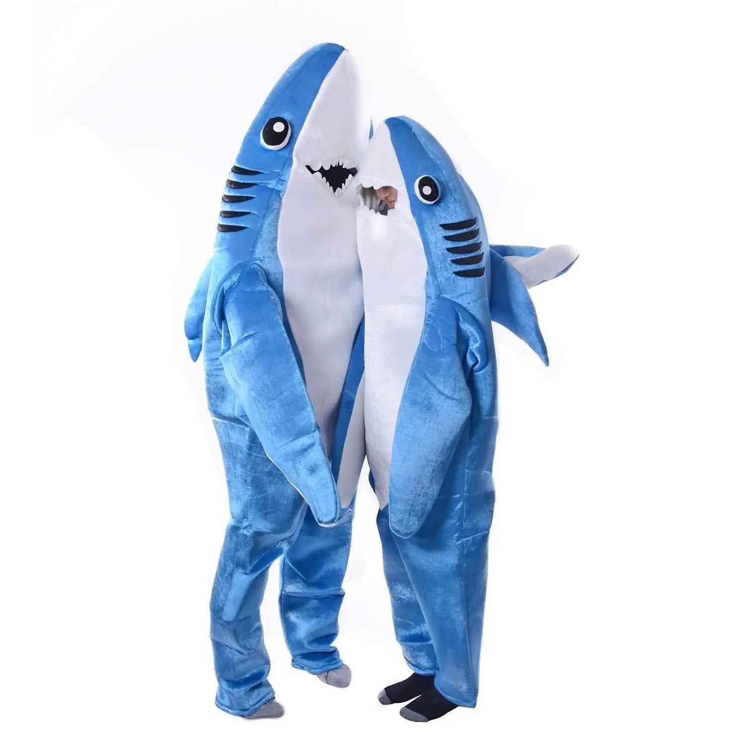 Adult Animal Shark Costumes Funny Fleece Onesie Outfit Jumpsuit Halloween - Pajamasbuy