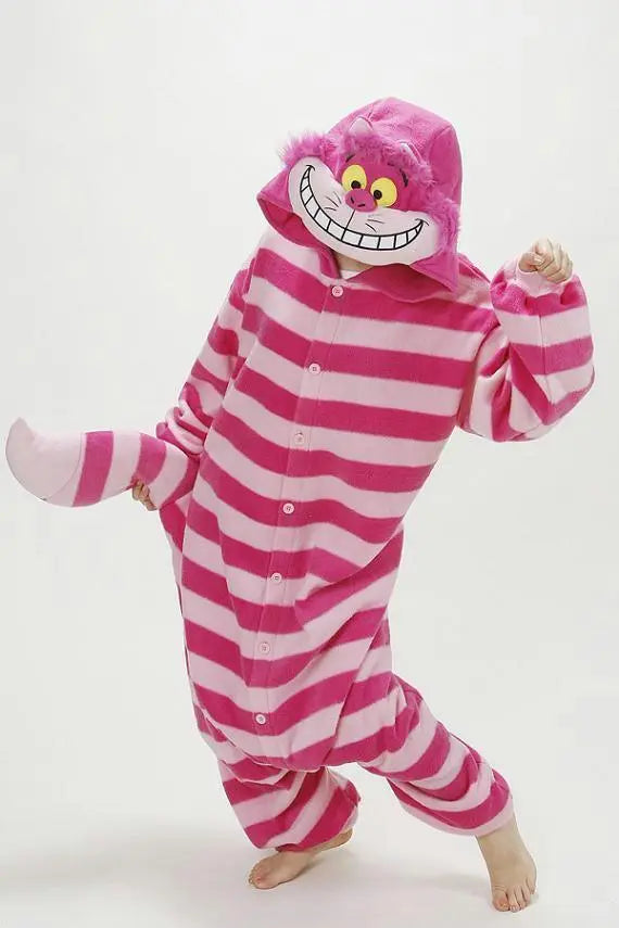 Adult Cheshire Cat Onesies Hoodie Kigurumi Pajamas Costumes - Pajamasbuy