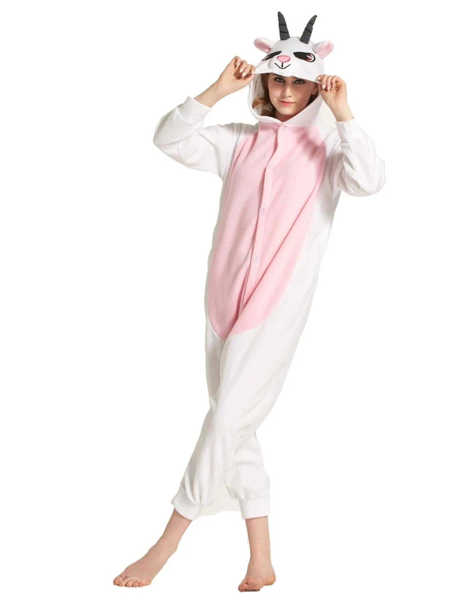 Adult Pink Goat Onesies Hoodie kigurumi Costume Pajamas - Pajamasbuy