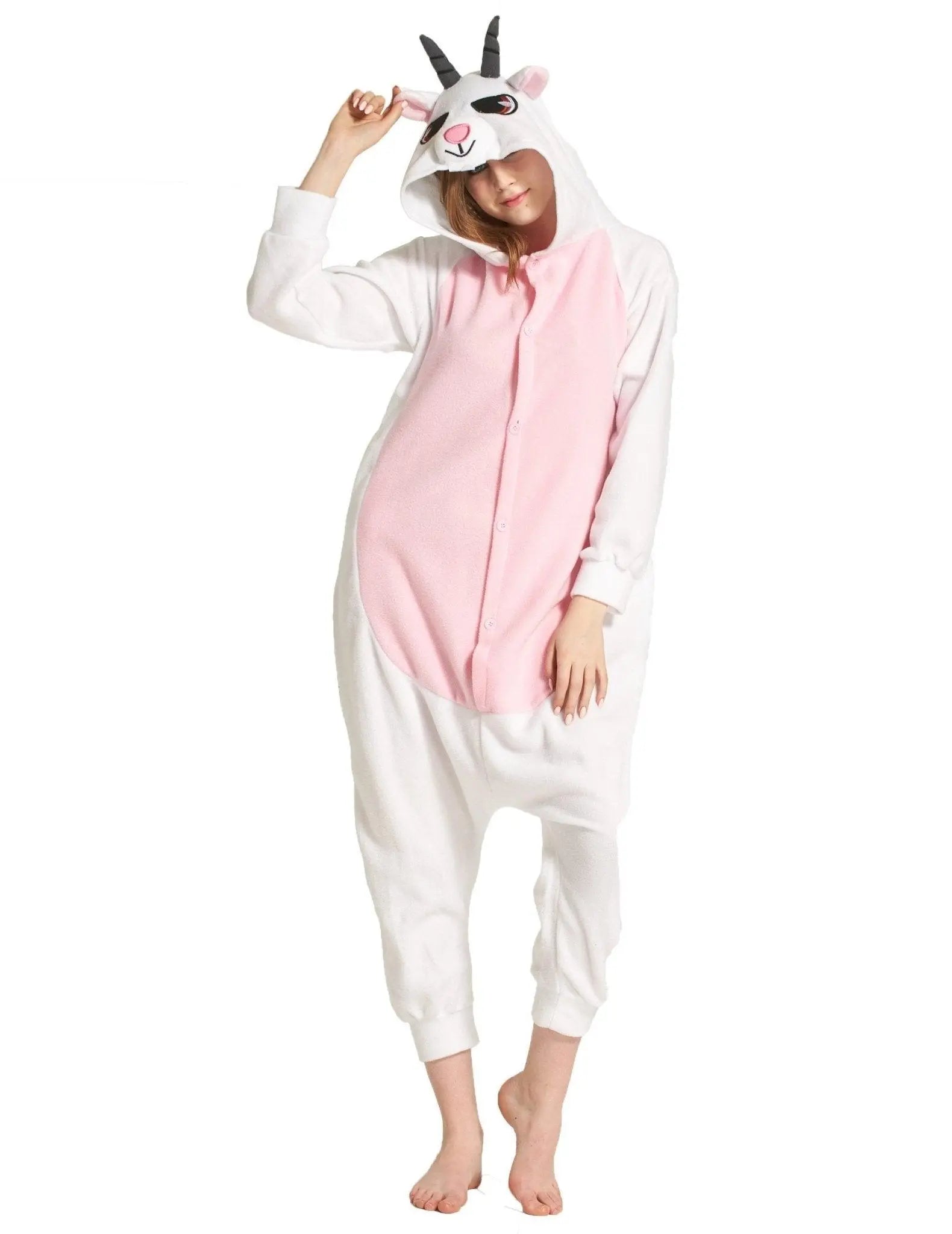 Adult Pink Goat Onesies Hoodie kigurumi Costume Pajamas - Pajamasbuy