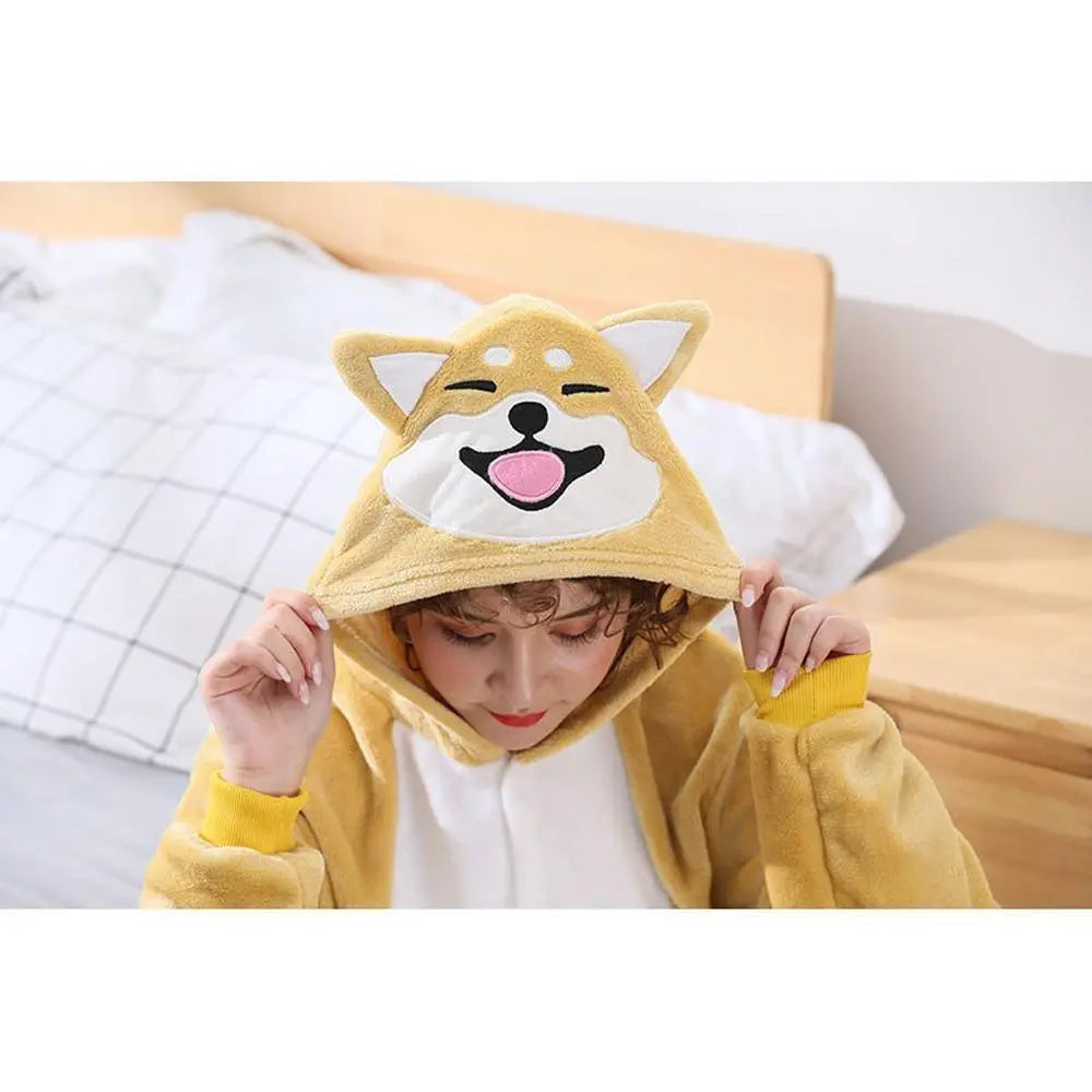 Adult Shiba Inu Dog Kigurumi Animal Onesies Pajamas For Adult Pajamas Costumes - Pajamasbuy