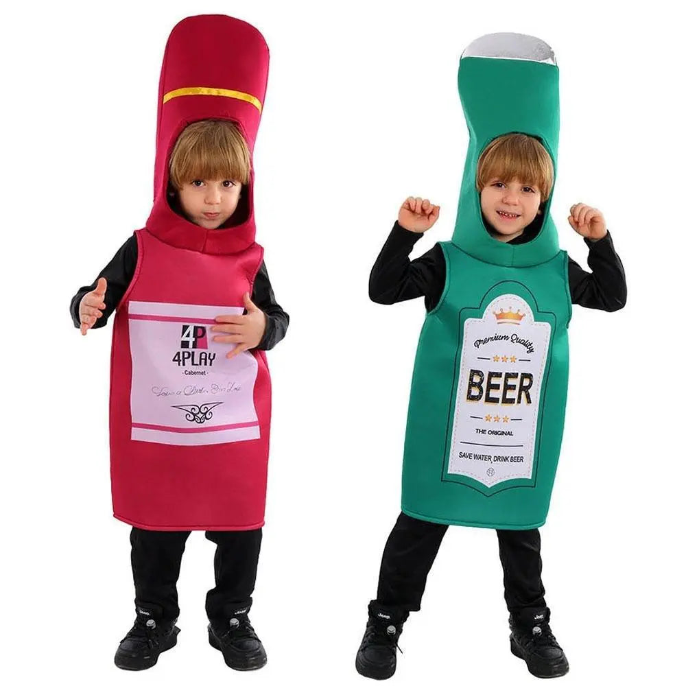 Beer Wine red Bottle Cosplay Costume Children's Day and School Festival Performance Outfit - Pajamasbuy