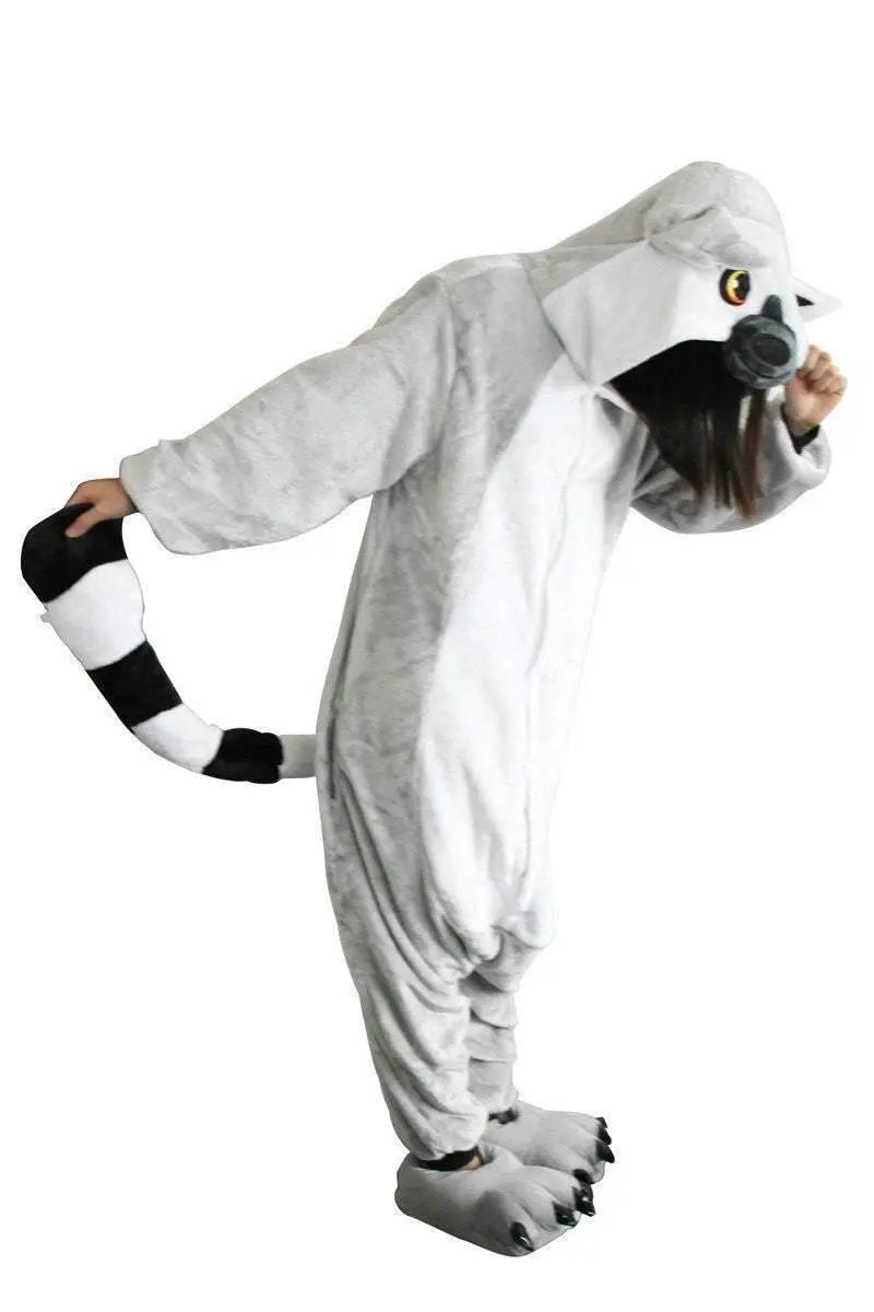 Big Tail Lemur Onesies Hoodie Pajamas Animal Kigurumi Pajamas - Pajamasbuy