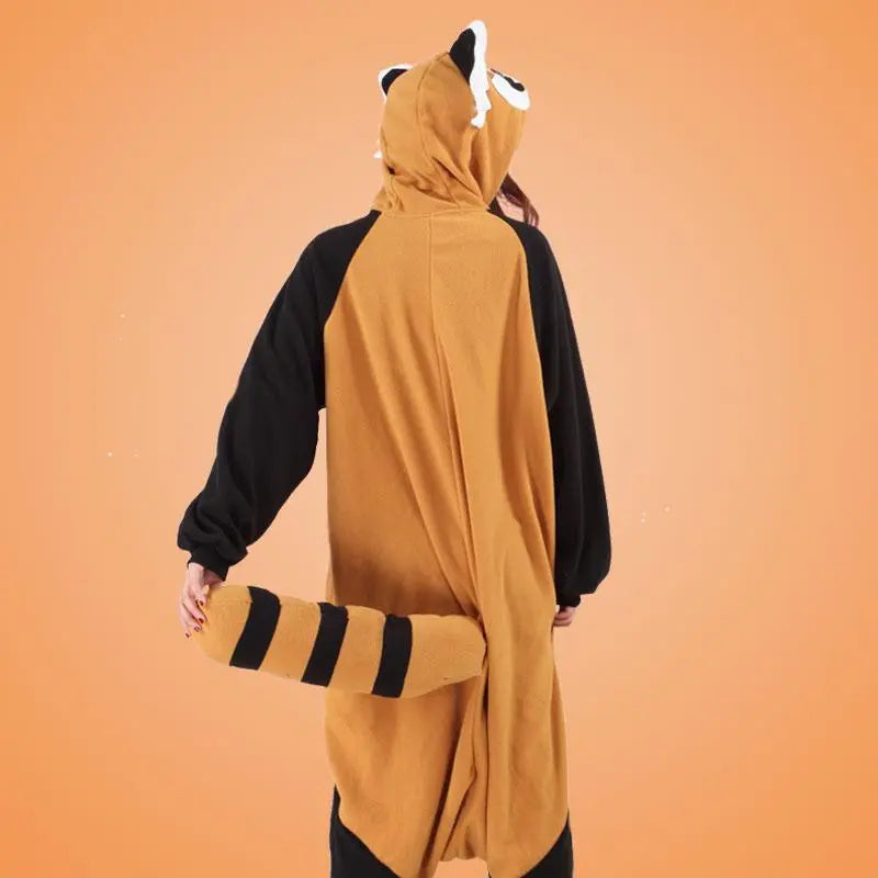 Black Racoon Onesies Hoodie Kigurumi Costume Pajamas - Pajamasbuy