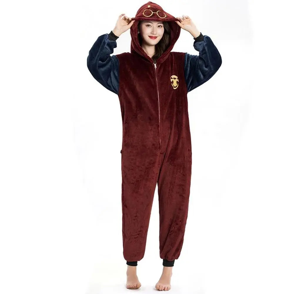 Brown Harry Potter Kigurumi Onesie Pajamas for Adult| PajmasBuy