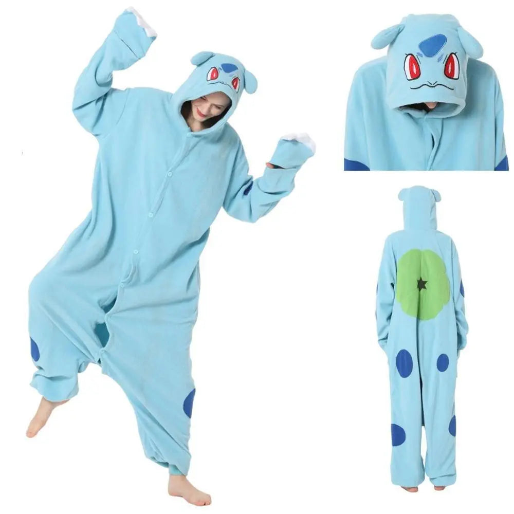 Bulbasaur Kigurumi Onesies Anime Pokemon Pajamas Pyjamas Halloween Costume - Pajamasbuy