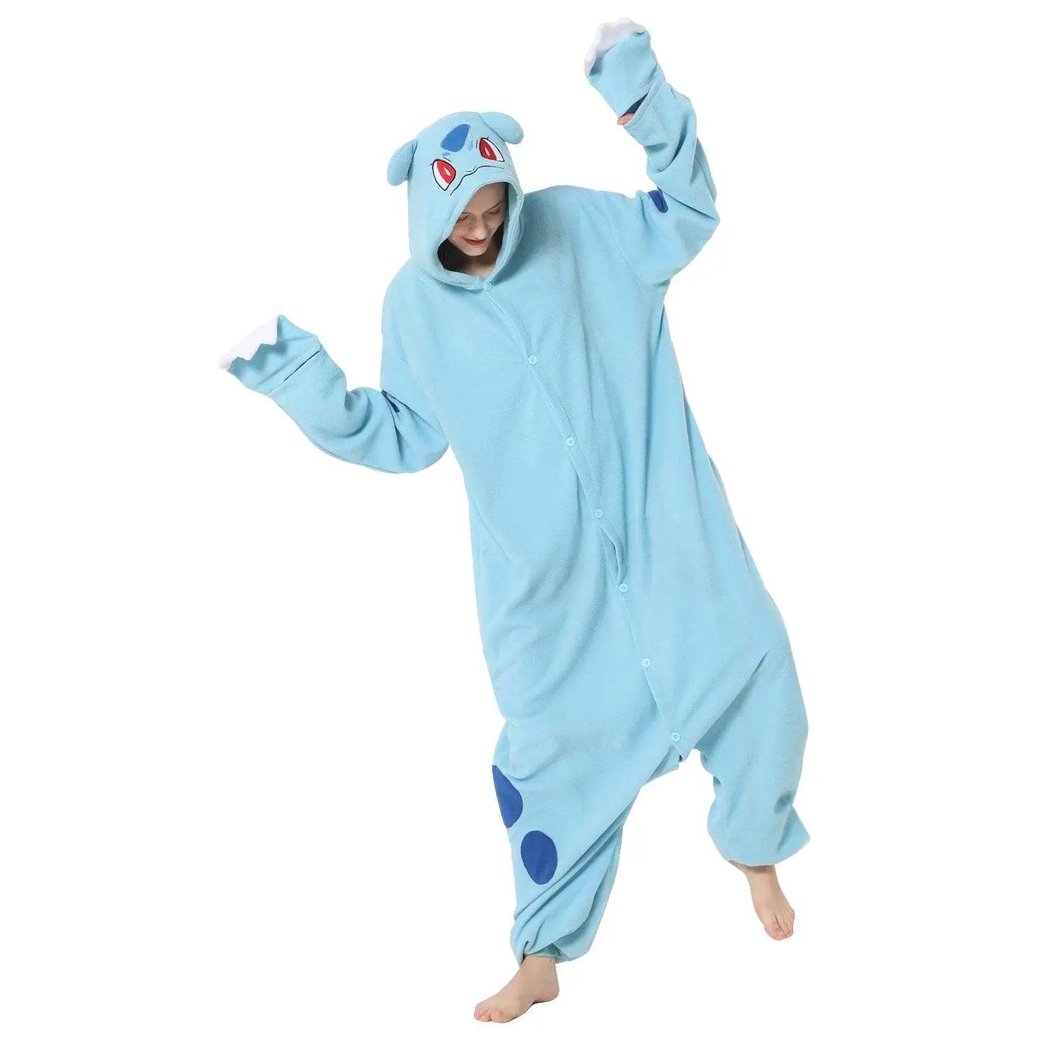 Bulbasaur Kigurumi Onesies Anime Pokemon Pajamas Pyjamas Halloween Costume - Pajamasbuy