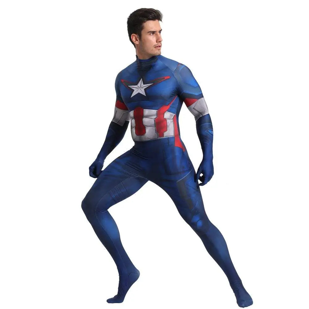 Captain America Outfits Halloween Cosplay Costume Bodysuit - Pajamasbuy