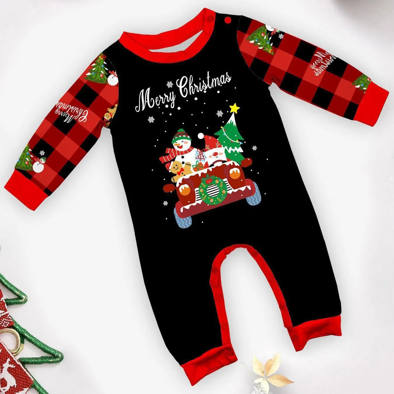 Car Snowman Print Christmas Family Matching Pajamas Party Sets - Pajamasbuy