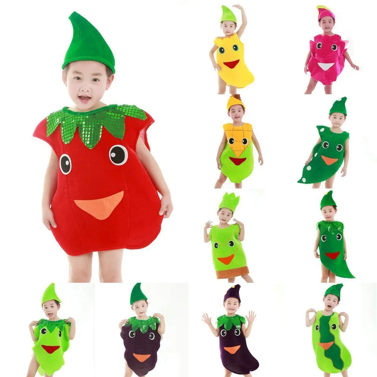 Cartoon Fruit Plant Vegetables Children Kid Gift Costume - Pajamasbuy