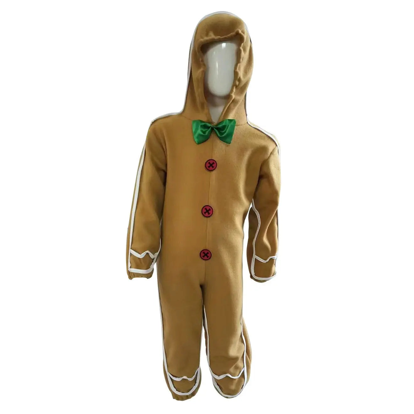 Children's Christmas Gingerbread Man Cosplay Costume One-Piece Pajamas| PajmasBuy