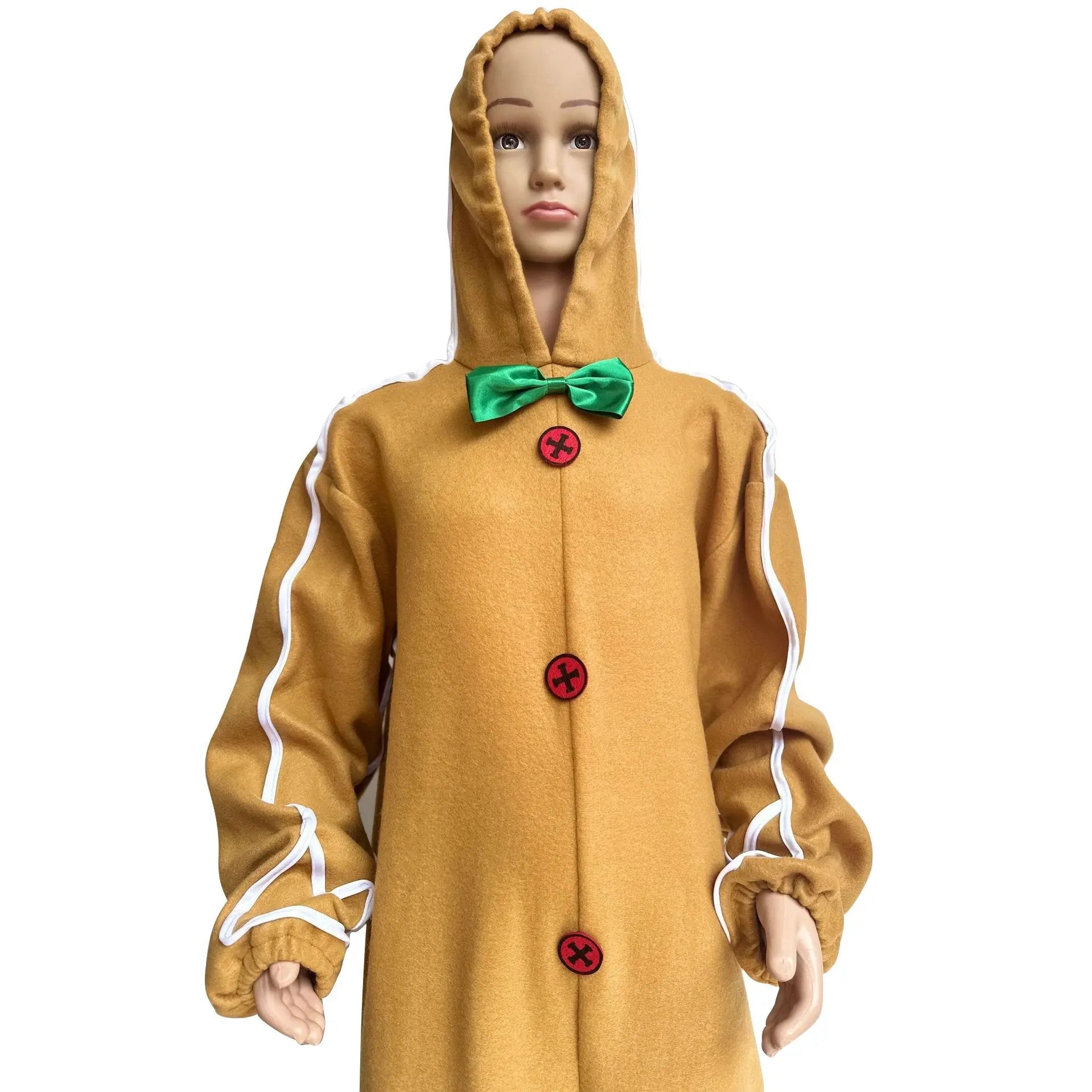 Children's Christmas Gingerbread Man Cosplay Costume One-Piece Pajamas| PajmasBuy