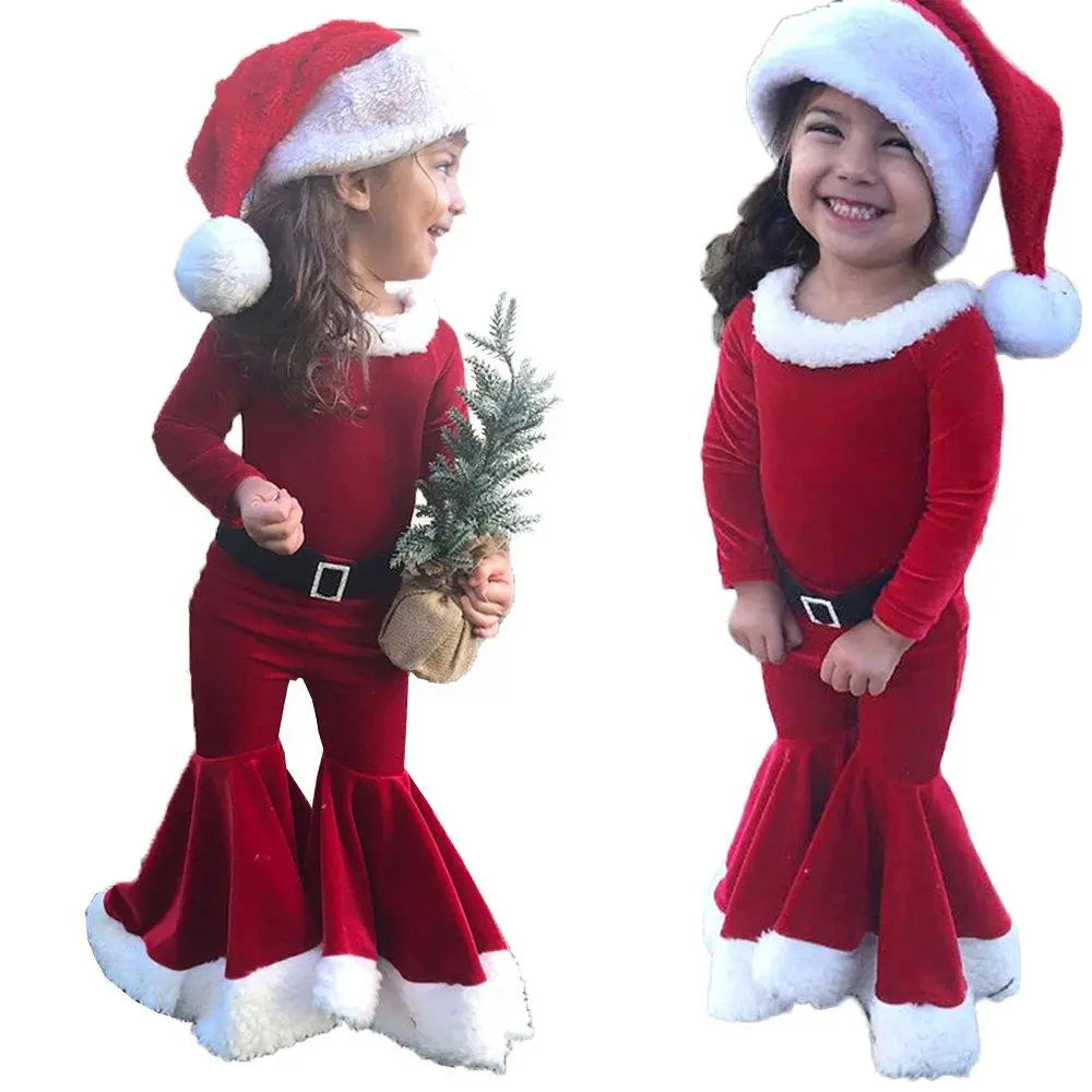 Christmas Costume Kids' Long Sleeve Top Bell Bottoms Trousers Suit - Pajamasbuy