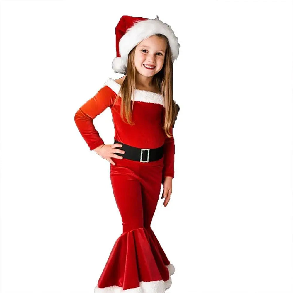 Christmas Costume Kids' Long Sleeve Top Bell Bottoms Trousers Suit - Pajamasbuy