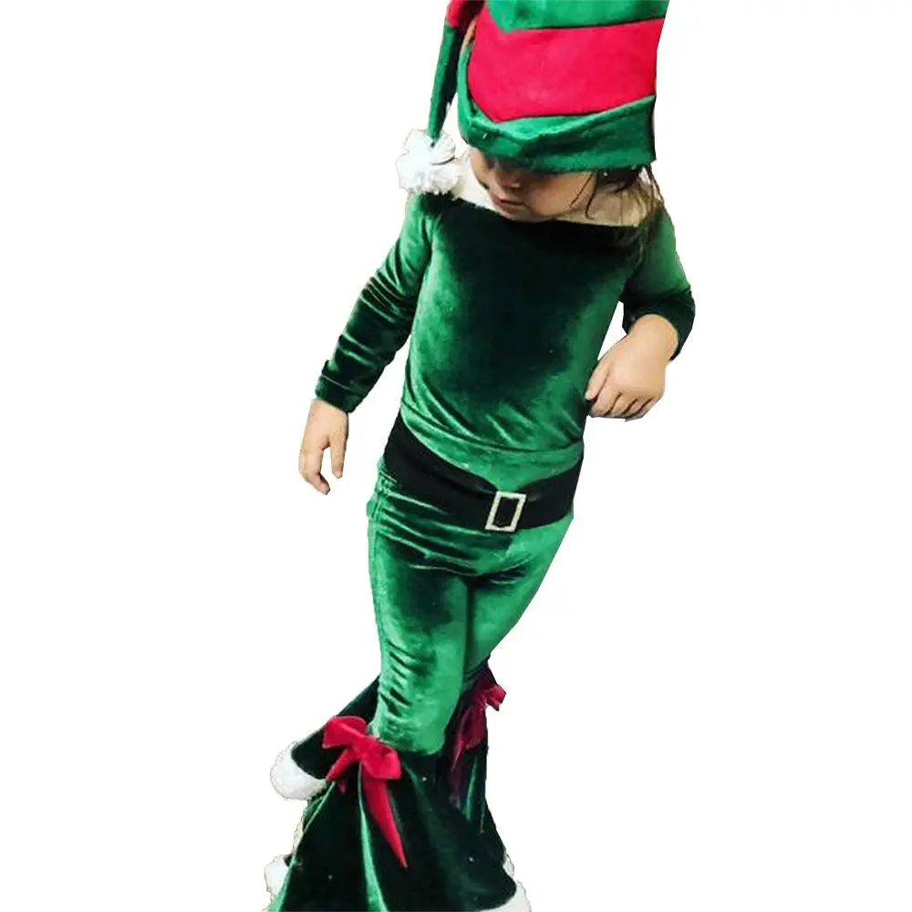 Christmas Costume Kids' Long Sleeve Top Bell Bottoms Trousers Suit - Pajamasbuy