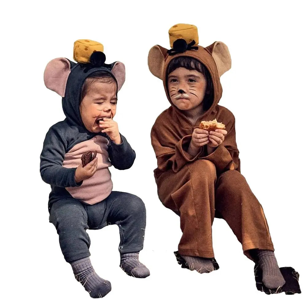 Christmas Costumes Mouse Kigurumi Baby Toddler Animal Hooded Romper Onesie - Pajamasbuy