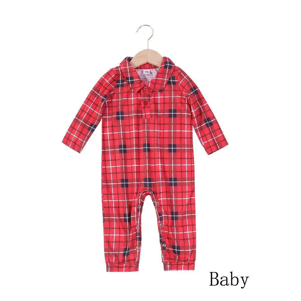 Christmas Family Matching Pajamas Red Print Plaid Suit Dog Pajamas - Pajamasbuy