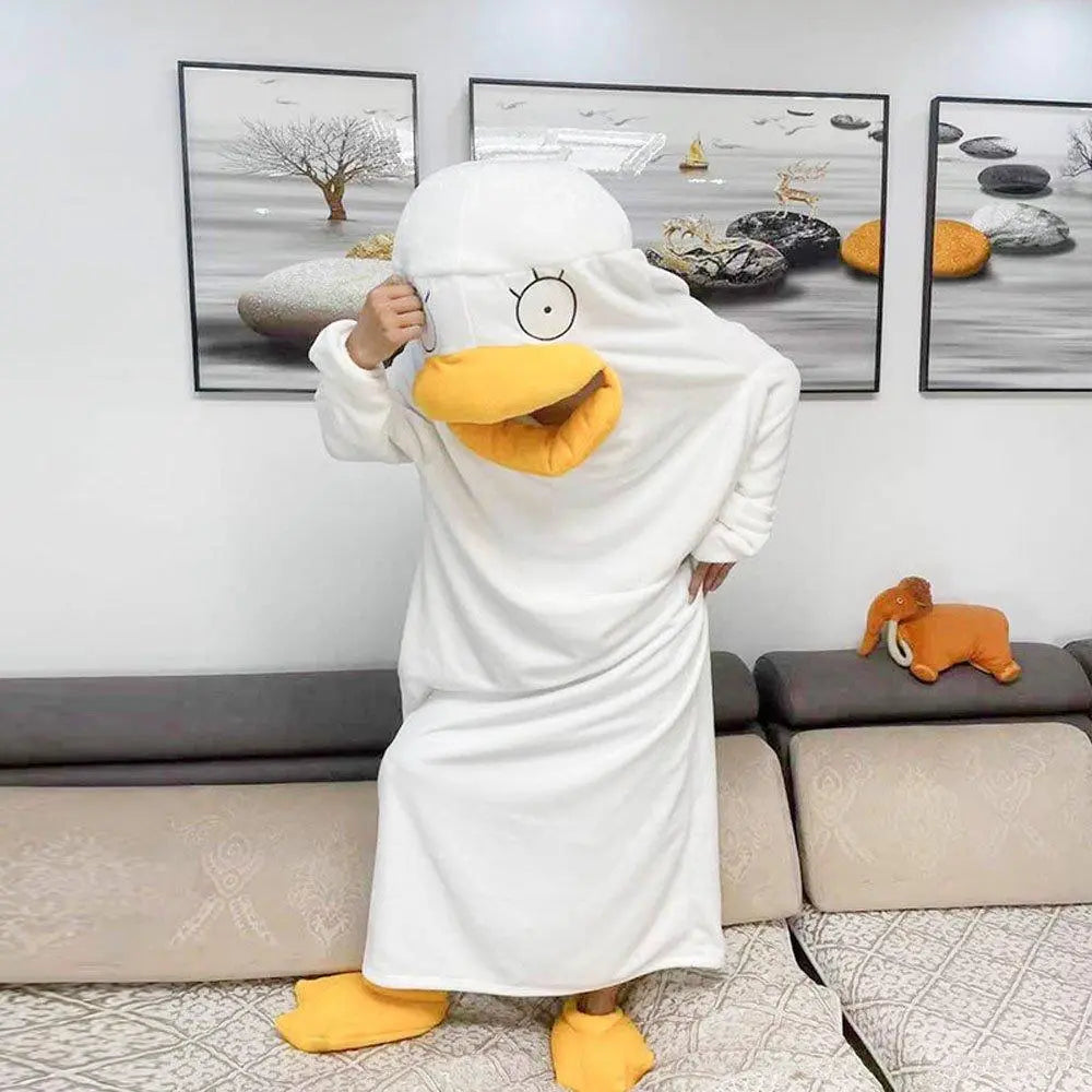 Christmas Pajamas Gintama Elizabeth Duck Blanket Unisex One - piece Bathrobe Nightgown - Pajamasbuy