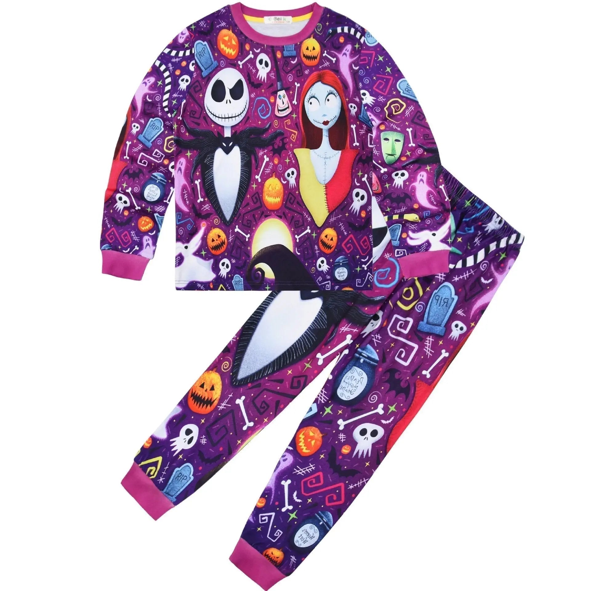 Christmas Pajamas Jack Sally Printed Long Sleeve Set Big Kids - Pajamasbuy