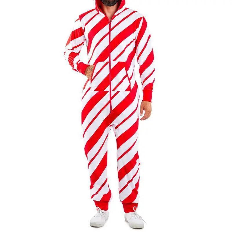 Christmas Pajamas Jumpsuit Humping Reindeer Elk Balls Hoodie for Men - Pajamasbuy