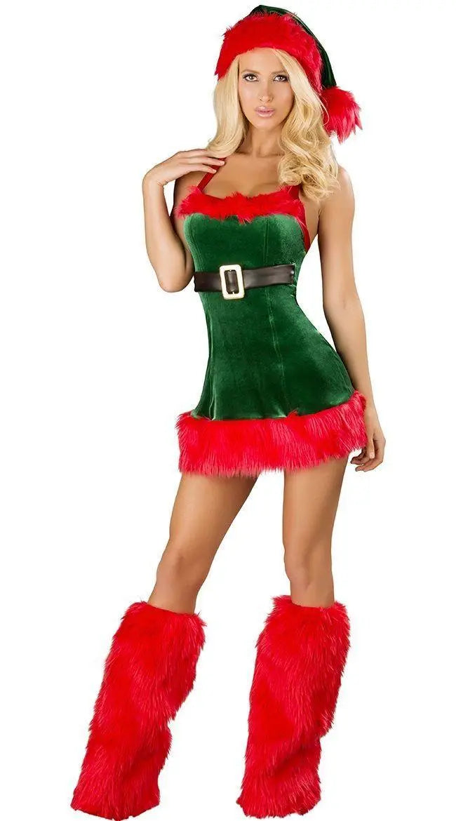 Christmas Sexy Green Tree Suit Santa Claus Costumes Adults Uniform - Pajamasbuy