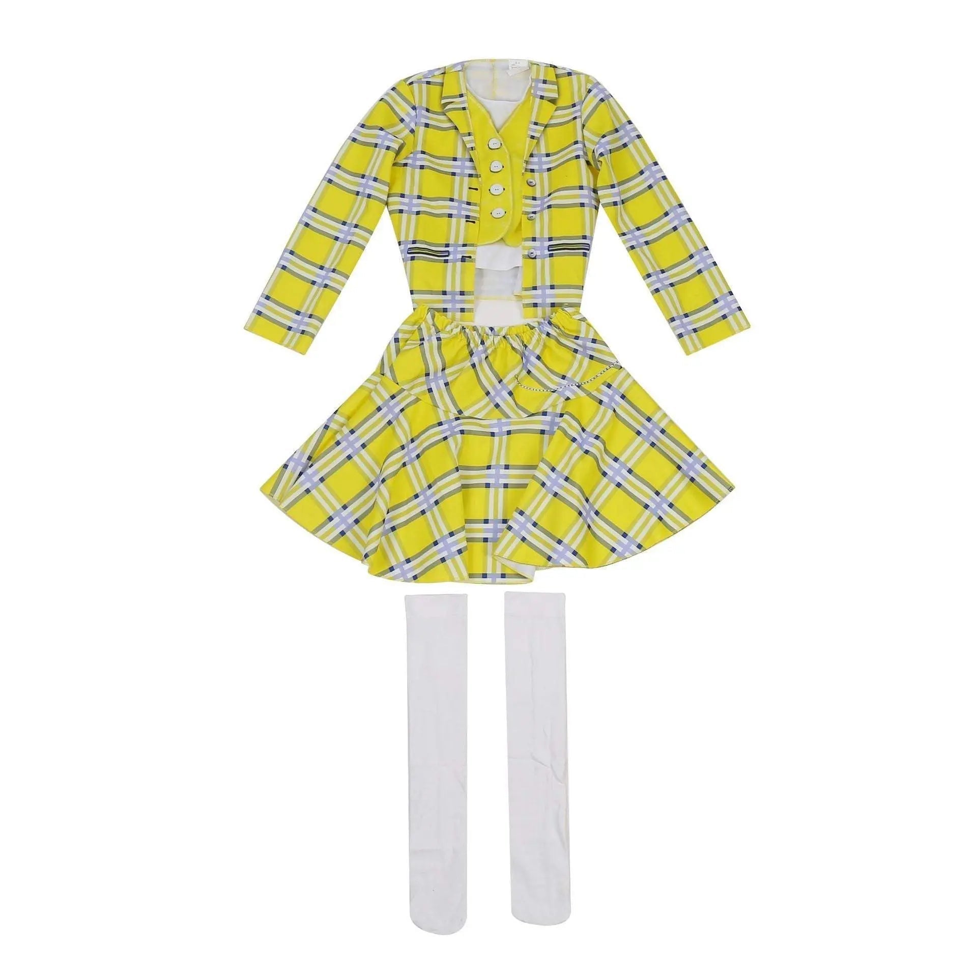 Clueless Cher Horowitz Girl Cosplay Costume School Uniform Suit Fancy Dress Halloween Outfit - Pajamasbuy