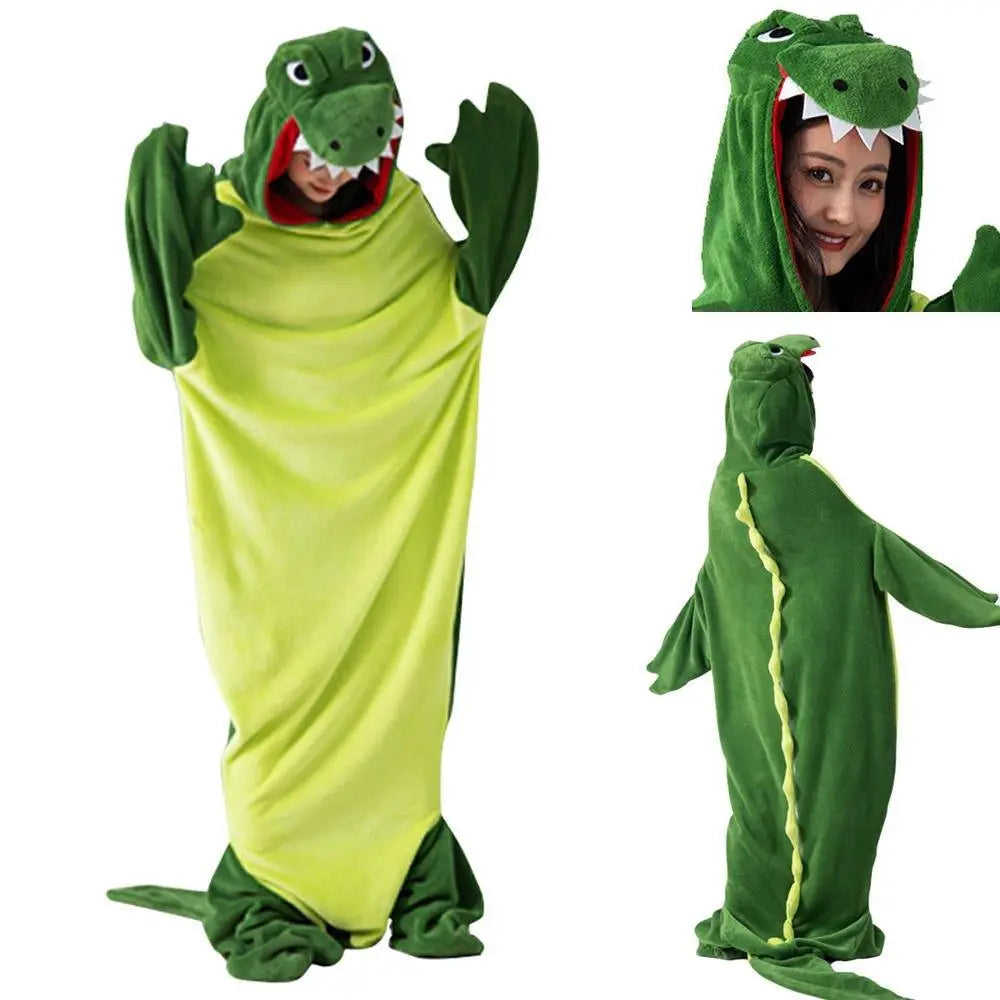 Crocodile Animal kigurumi onesies Costume Cozy Fleece Pajama Robe - Pajamasbuy