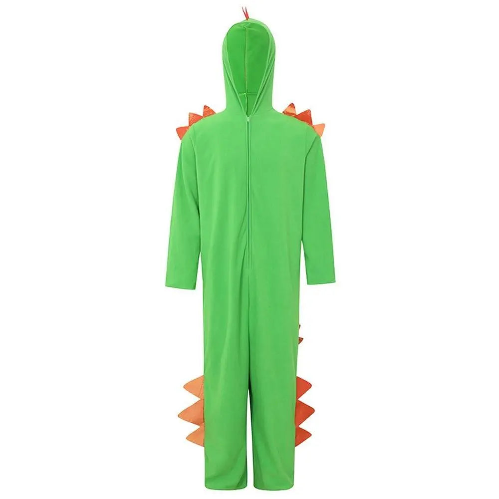 Cute Green Big Tail Dinosaur Animal Adult Jumpsuit Cosplay Costume Carnival - Pajamasbuy