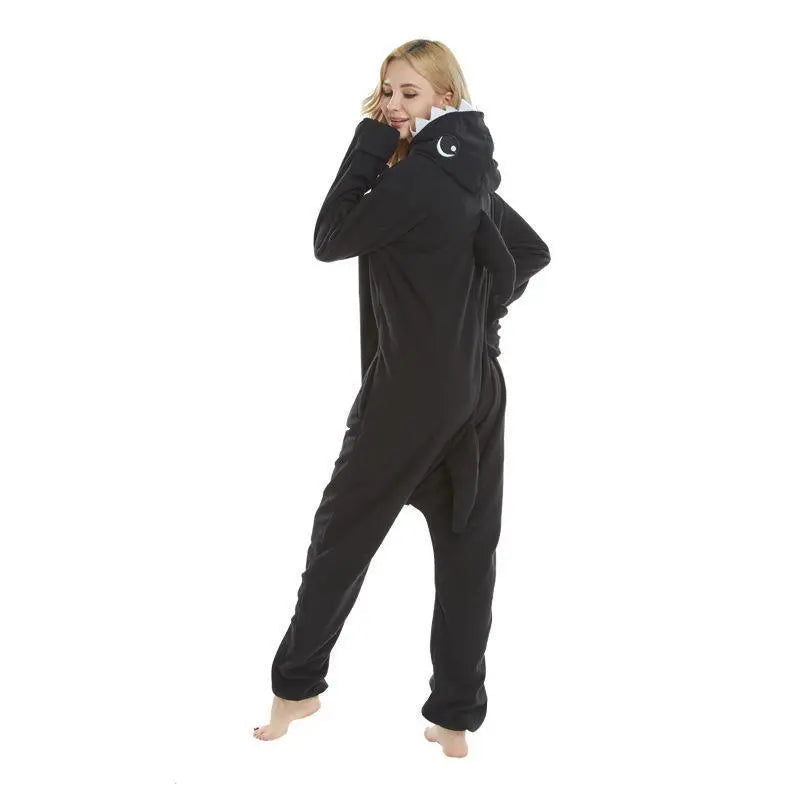 Dark Shark Animal Kigurumi Onesies Pajamas For Adult - Pajamasbuy