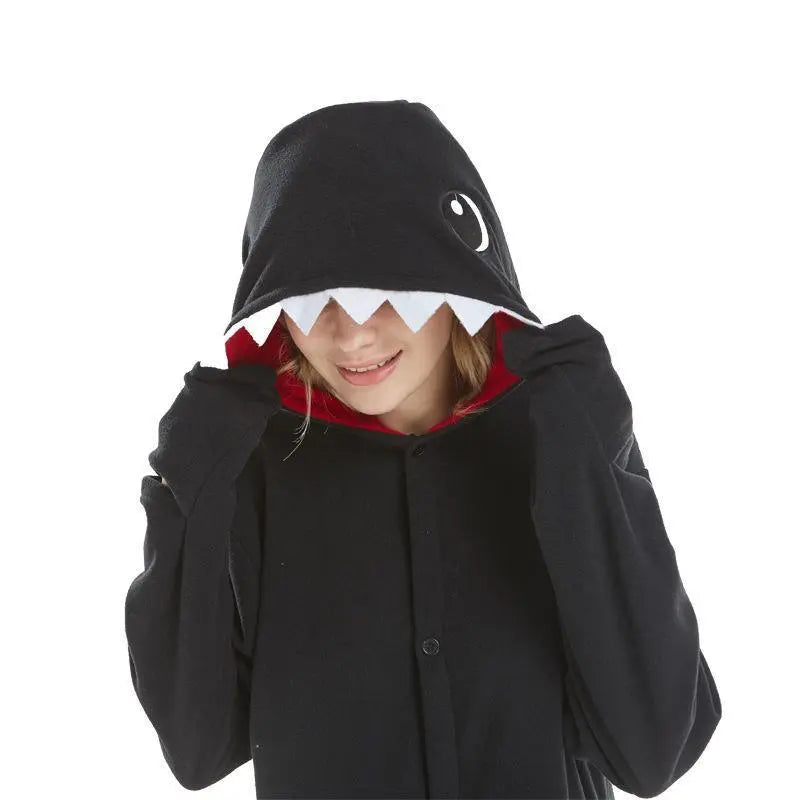 Dark Shark Animal Kigurumi Onesies Pajamas For Adult - Pajamasbuy