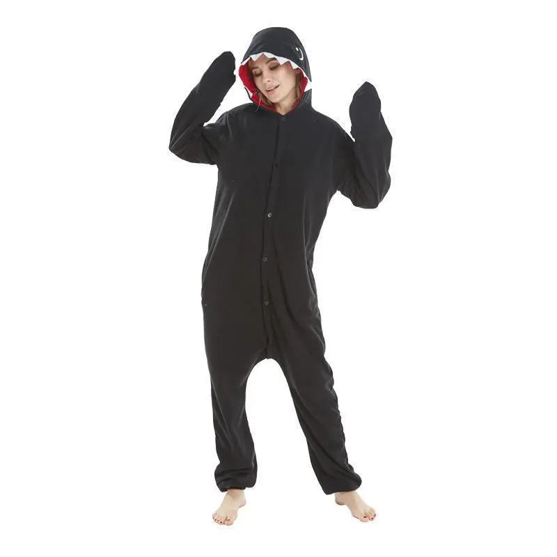 Dark Shark Animal Kigurumi Onesies Pajamas For Adult - Pajamasbuy