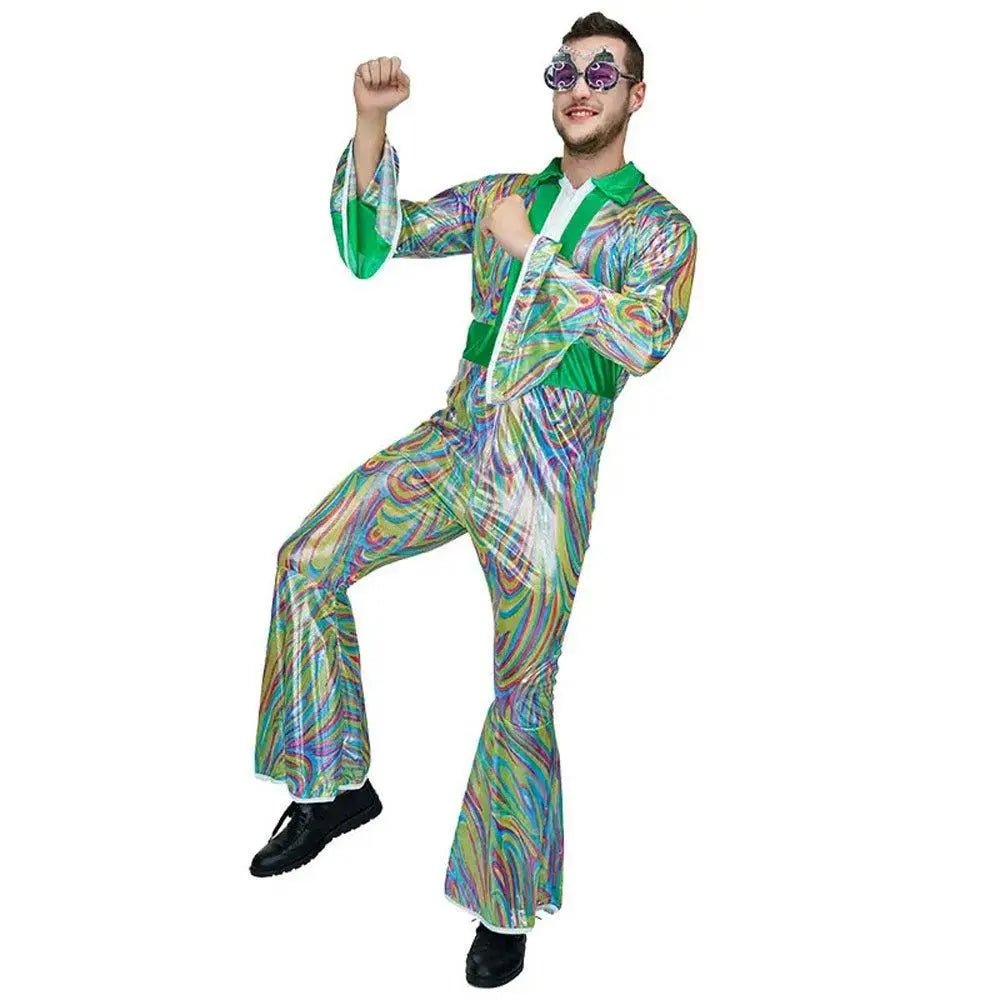 Disco Men Adult 70s Flare Sleeve Funny Halloween Costume Fancy Dress - Pajamasbuy