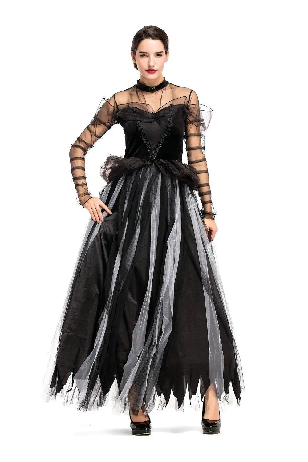 Fairy Tale Black Swan Cos Witch Cos Costume for Halloween Party Prom - Pajamasbuy