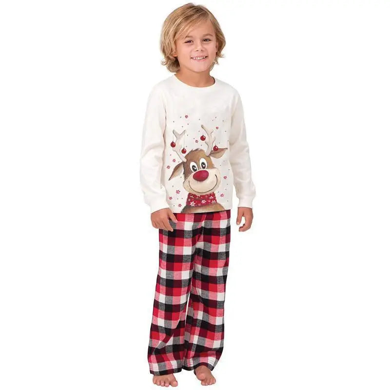 Family Matching Senta Elk Printed Long Sleeve Christmas Pajamas Set - Pajamasbuy