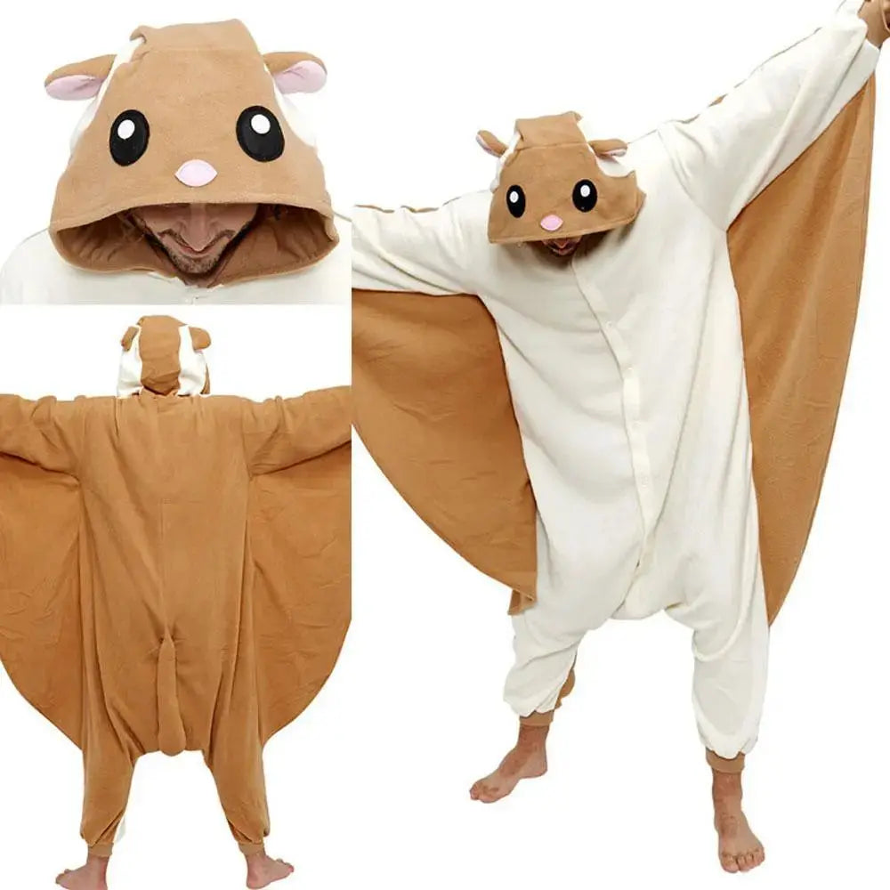 Flying Squirrel Kigurumi Onesies for Adult Hoodie Pajamas Animal Costume - Pajamasbuy