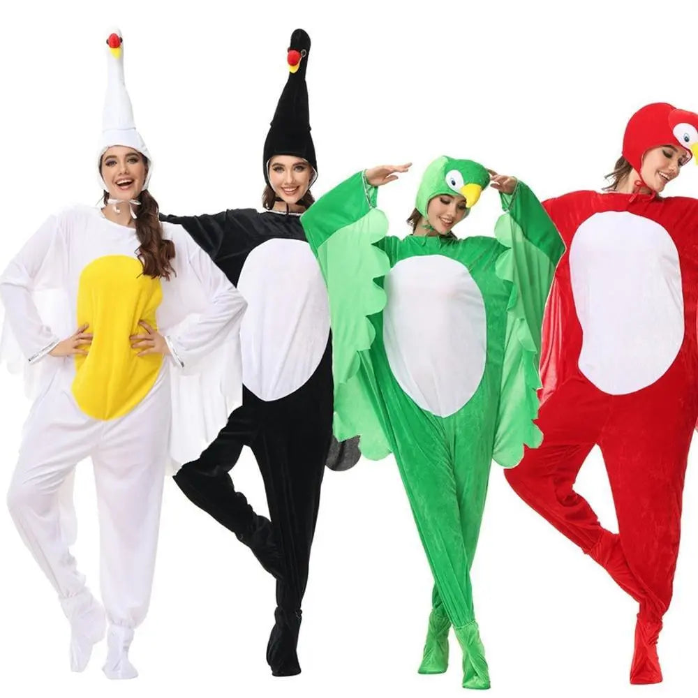 Funny Swan and Parrot Animal Kigurumi Onesies Cosplay Costume Jumpsuit - Pajamasbuy