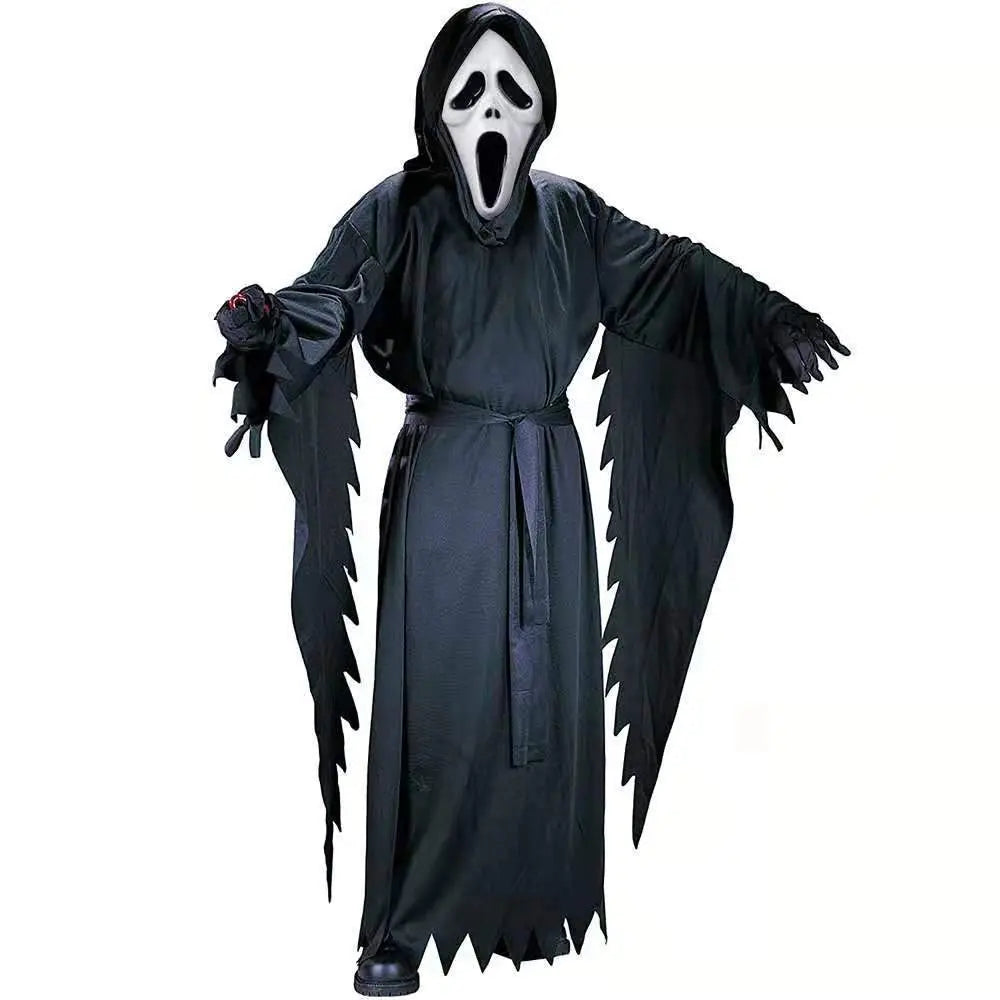 Ghost Face Bleeding Scream Zombie Cosplay Costume Halloween Party Outfit Dress Up For Adult Kids - Pajamasbuy