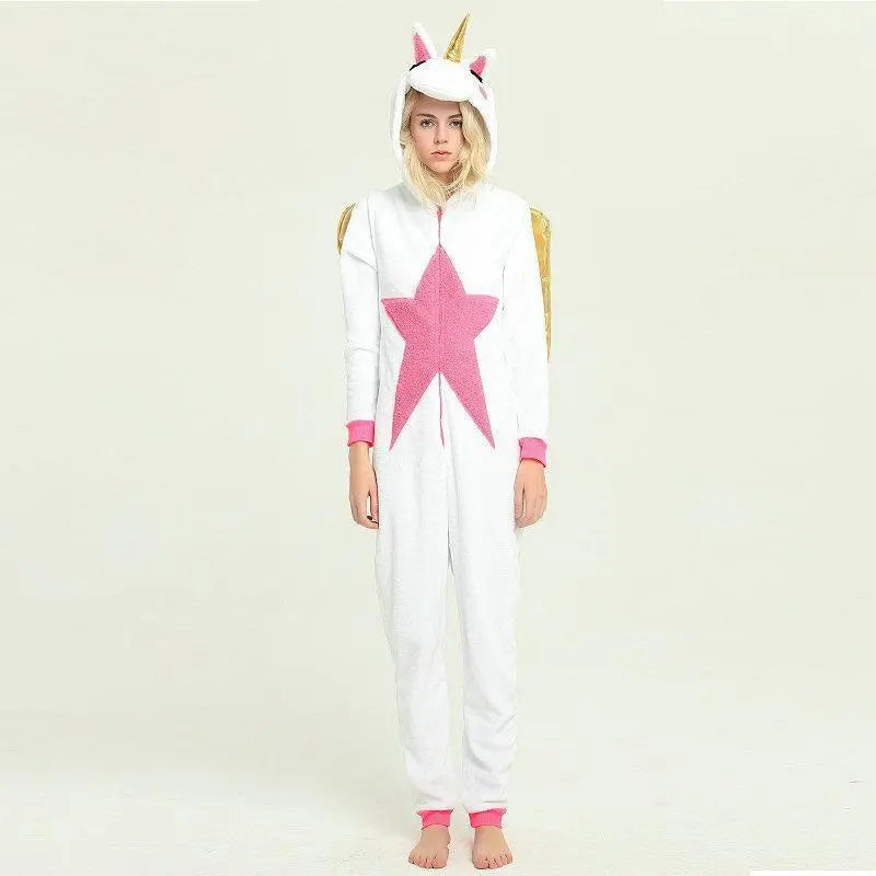 Gold Winged Unicorns Kigurumi Onesies Pajamas for Adult - Pajamasbuy