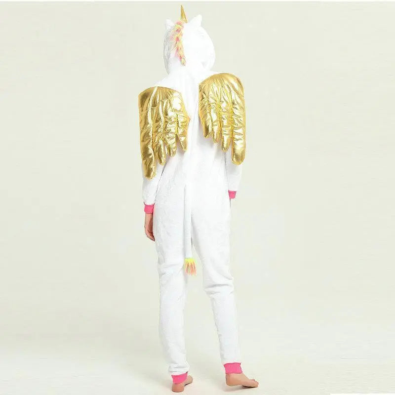 Gold Winged Unicorns Kigurumi Onesies Pajamas for Adult - Pajamasbuy