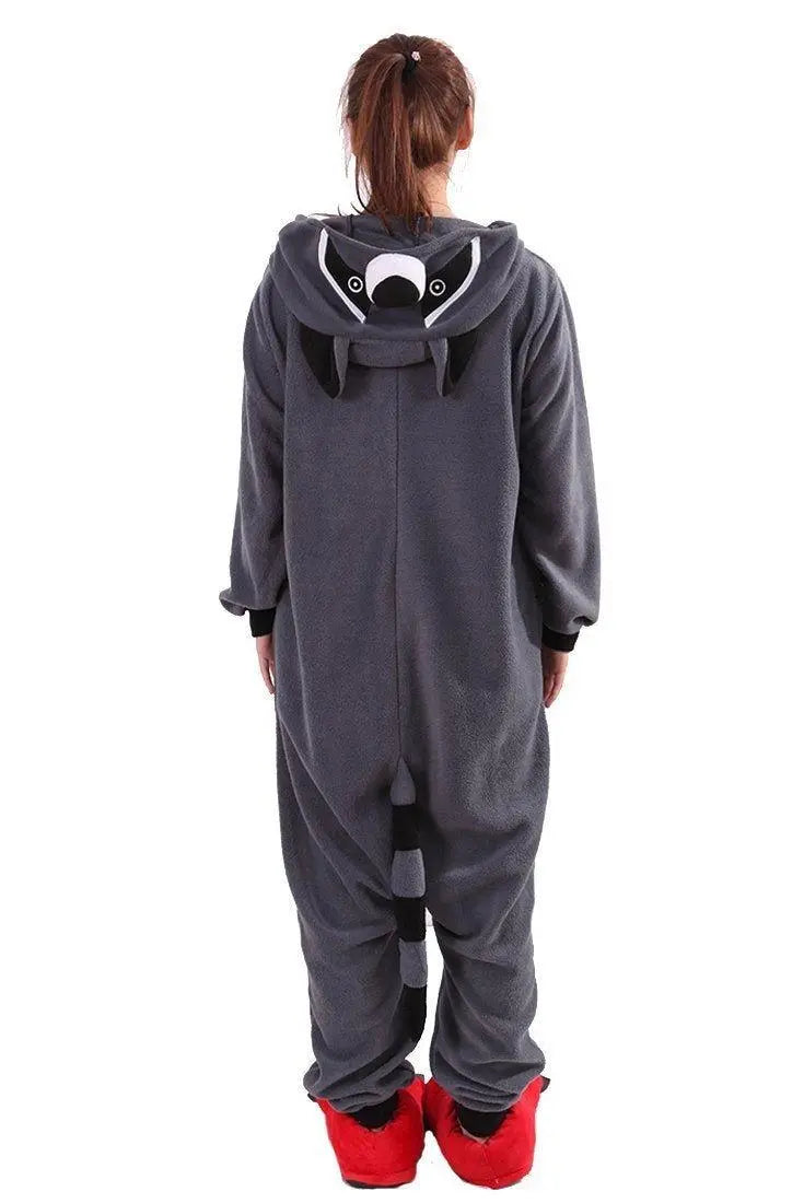 Grey Coon Racoon Kigurumi Animal Onesies Costume Pajamas - Pajamasbuy