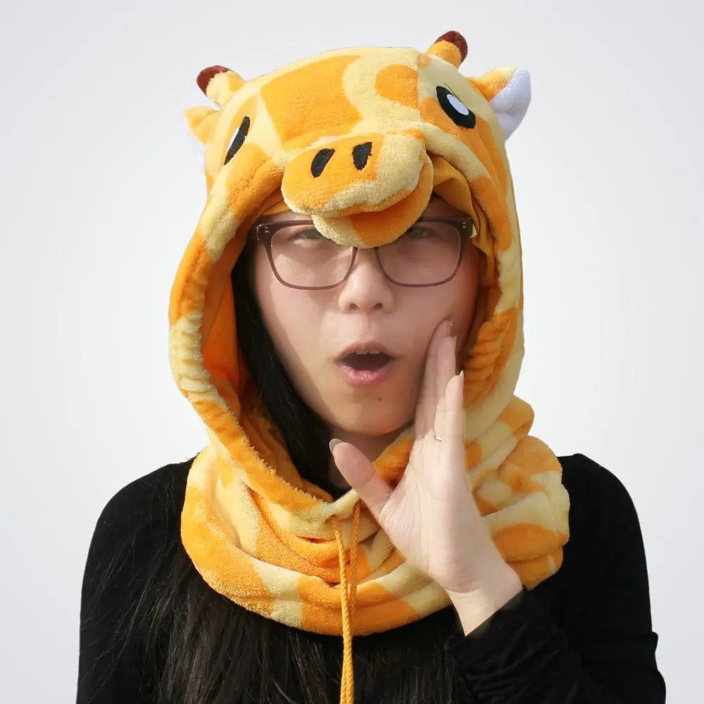 Griaffe animal Kigurumi Neck warmer Hooded hat - Pajamasbuy