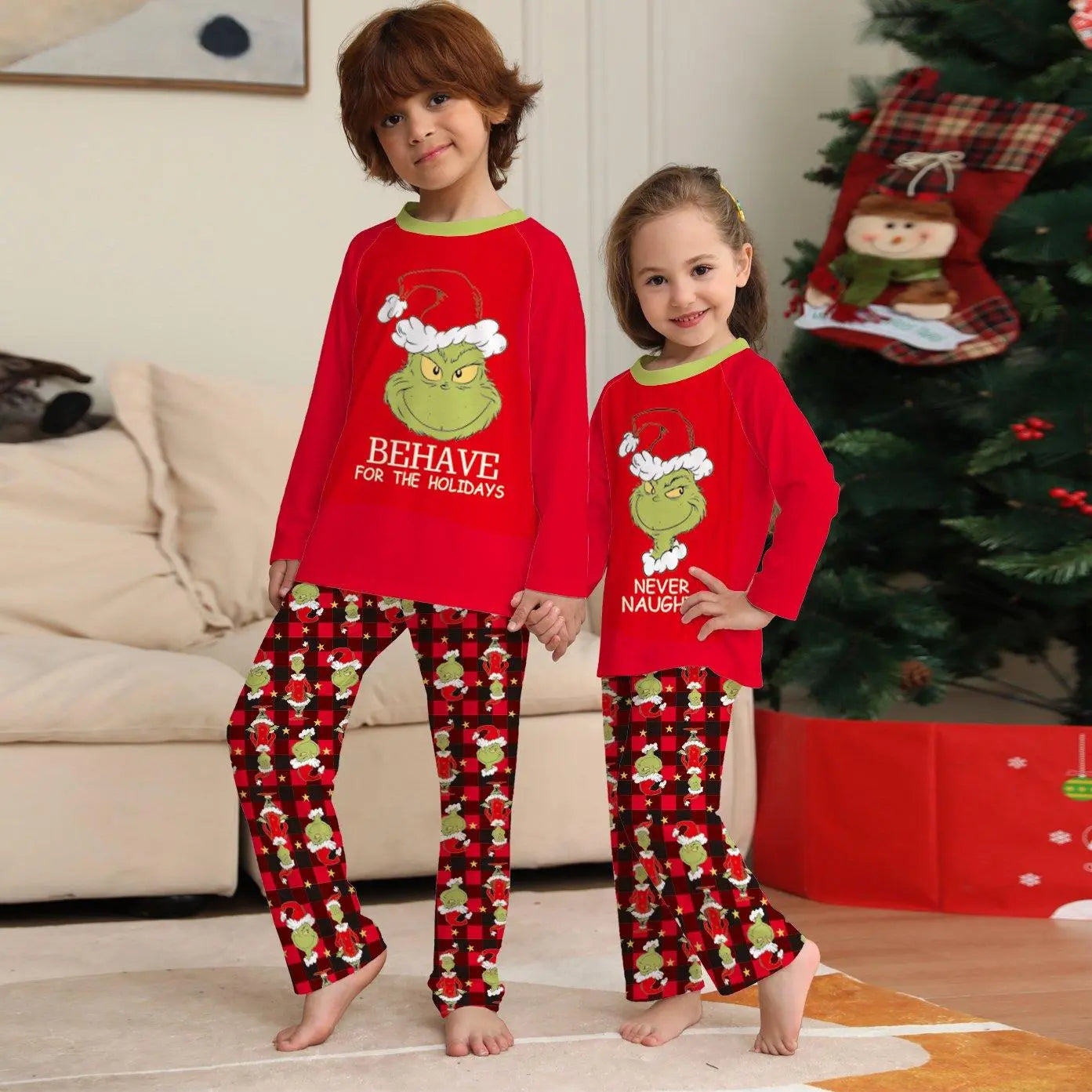 Grinch Letter Christmas Family Couples Matching Pajamas Party Sets - Pajamasbuy