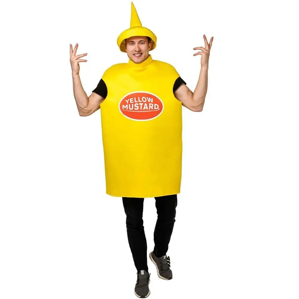 Halloween Adult Couples Mustard Ketchup jumpsuit Costume Cosplay Party - Pajamasbuy