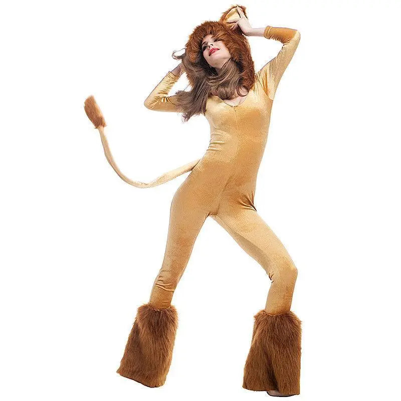 Halloween Animal Leo Lion Performance Cosplay Costume for Women - Pajamasbuy