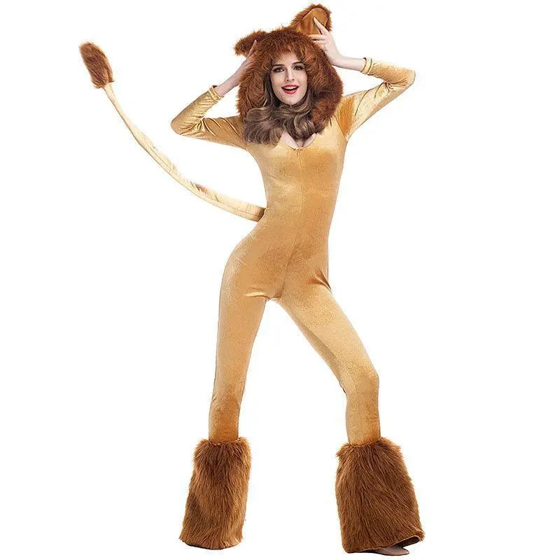 Halloween Animal Leo Lion Performance Cosplay Costume for Women - Pajamasbuy