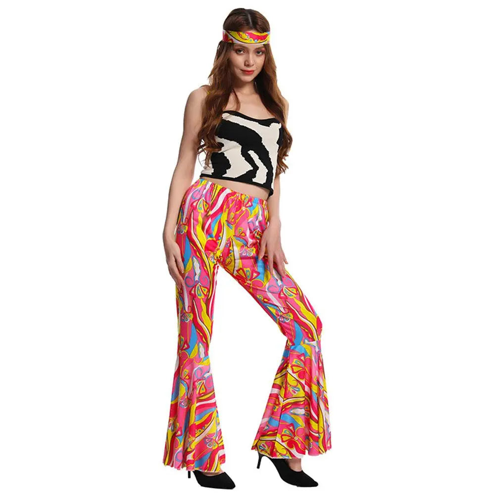 Hip Hop Rock Hippie 70s Costumes Cosplay Bell Bottoms| PajmasBuy